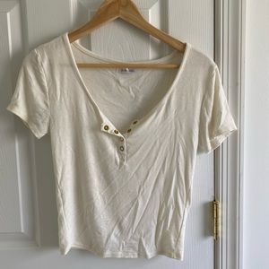 Off white soft crop tee